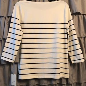 Black and white striped blouse